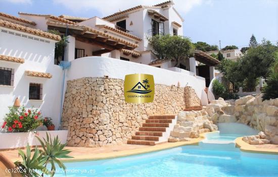 ▷ Venta VILLA IBICENCA con vistas al MAR en Moraira EL PORTET | Costa Blanca Mediterranean LifeSty