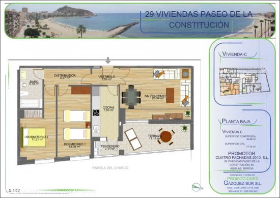 ÚLTIMAS VIVIENDAS A LA VENTA EN 1ª LÍNEA DE PLAYA DE LA COLONIA EN ÁGUILAS - MURCIA