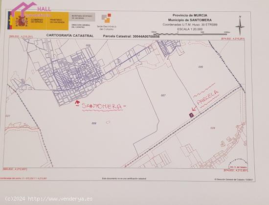 PARCELA RÚSTICA EN VENTA (ORILLA DEL AZARBE / SANTOMERA) - MURCIA