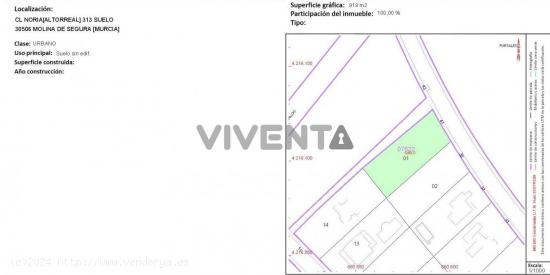 PARCELA URBANA MOLINA DE SEGURA-URBANIZACION EL ALTORREAL!!! - MURCIA