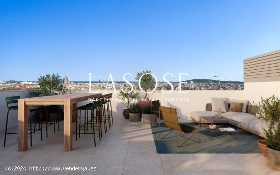 Impresionante piso de dos dormitorios, oficina y terraza comunitaria en alquiler en La Salut - BARCE