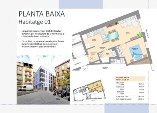  PROMOCIÓ D'OBRA NOVA AL CENTRE DE MANRESA! PISOS D'UNA I DUES HABITACIONS DES DE 128.000 EUROS!!!!  