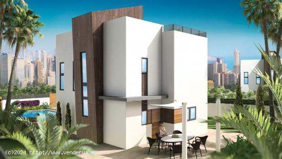 SE VENDE NUEVA CONSTRUCCIÓN  CHALET TRES DORMITORIOS  EN FINESTRAT SEVENDGROUP.COM - ALICANTE