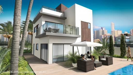 SE VENDE NUEVA CONSTRUCCIÓN  CHALET TRES DORMITORIOS  EN FINESTRAT SEVENDGROUP.COM - ALICANTE