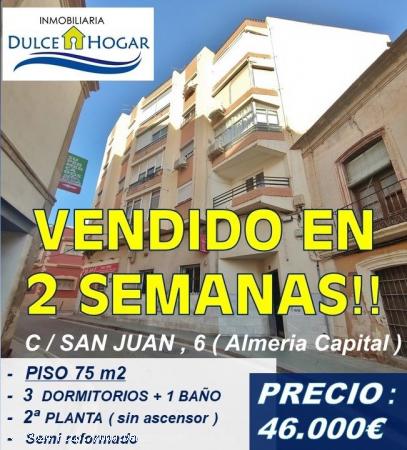  OPORTUNIDAD! Piso de 3 DORMITORIOS + 1 BAÑO para entrar a vivir! En Almeria Capital, casco antigüo 