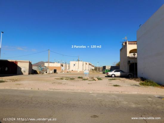  A la venta 2 PARCELAS EN PLAYASOL-1, con un Total de 120 m2 de superficie. - MURCIA 