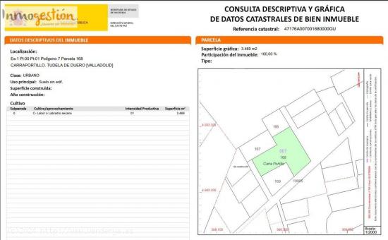 EN VENTA TERRENO URBANO EN TUDELA DE DUERO - VALLADOLID