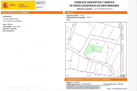 ¡¡SOLAR URBANO EN OLEIROS a tan  SOLO 3,8 km de la Playa !! - A CORUÑA