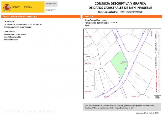 Suelo Urbanizable en venta  en Canyelles - Barcelona