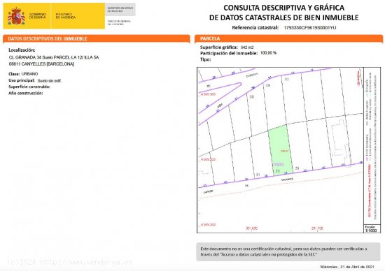 Suelo Urbanizable en venta  en Canyelles - Barcelona