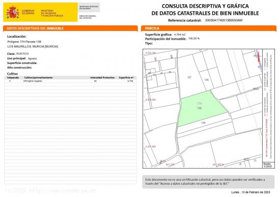  Parcela urbanizable en la huerta de Murcia - MURCIA 