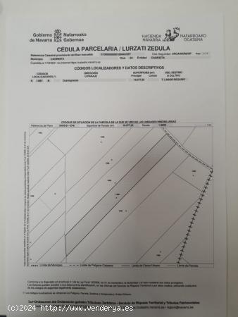  VENTA DE 21,45 ROBADAS DE TERRENO DE REGADIO EN CADREITA - NAVARRA 