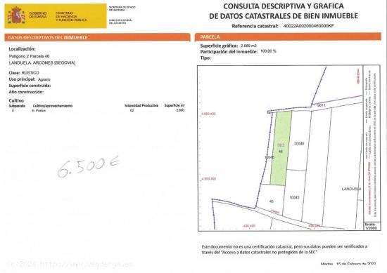 SE VENDEN 7 FINCAS RUSTICAS EN POLIGONO 2 DE ARCONES DESDE 1500€ - SEGOVIA