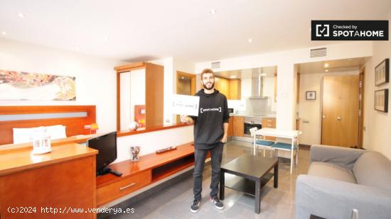 Apartamento estudio totalmente equipado con aire acondicionado en alquiler cerca de la Plaça Catalu