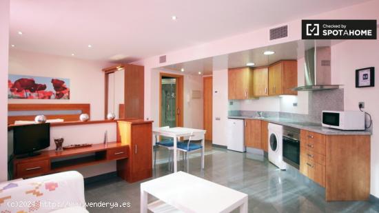 Luminoso, apartamento estudio totalmente equipado en alquiler cerca de Plaça Catalunya - BARCELONA