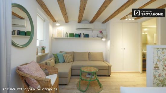 Encantador apartamento estudio con balcón y aire acondicionado en alquiler en Barri Gòtic - BARCEL