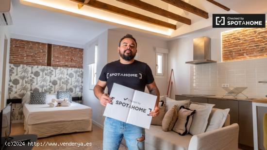 Elegante apartamento de 1 dormitorio con aire acondicionado en alquiler cerca de la Puerta de Toledo