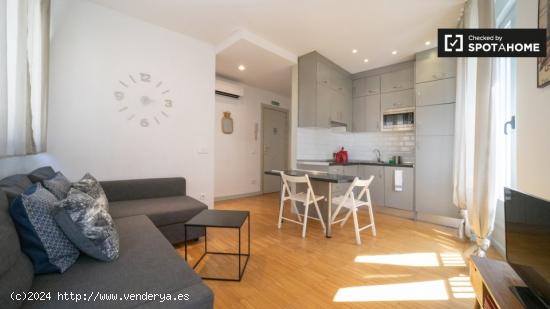 Soleado apartamento de 1 dormitorio con balcón y aire acondicionado en alquiler en Madrid Centro - 