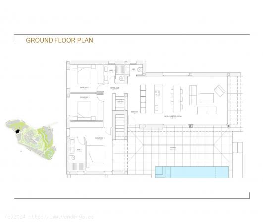 EXCLUSIVA VILLA INDEPENDIENTE DE 3 DORM. CON PISCINA PRIVADA Y SÓTANO EN RESORT GOLF LAS COLINAS. -