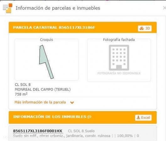 EN VENTA SOLAR URBANO EN MONREAL DEL CAMPO - TERUEL