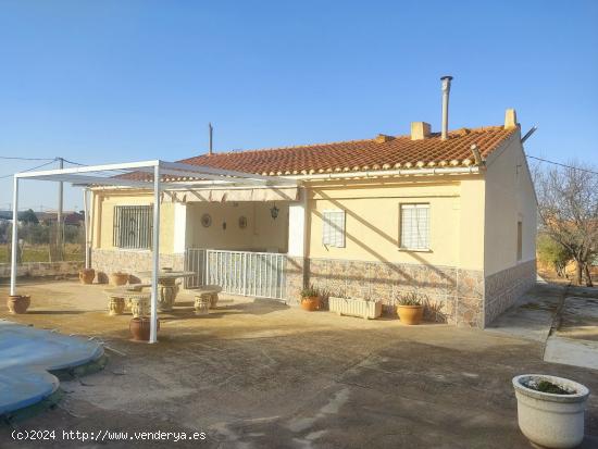 CHALET CON PISCINA, BARBACOA, AMPLIO GARAJE-ALMACEN. TIENE LUZ ELECTRICA - ALBACETE