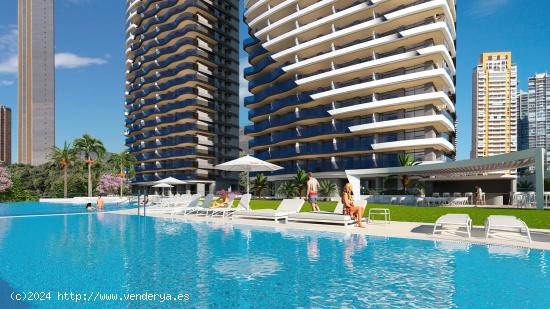 ESTUPENDO APARTAMENTO DE 2 DORM. EN RESIDENCIAL DE LUJO CON VISTAS AL MAR EN BENIDORM - ALICANTE