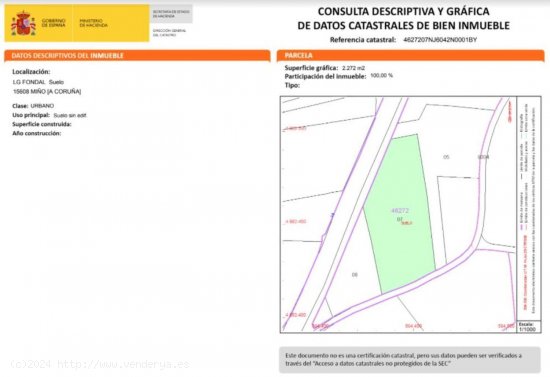 Solar en venta en Miño (La Coruña)