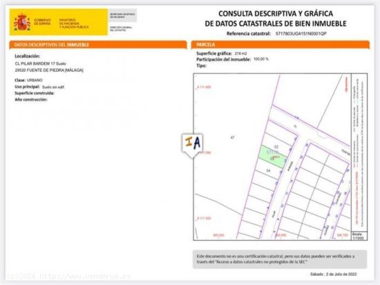 Parcela en venta en Fuente de Piedra (Málaga)