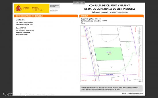 Solar en venta en Manilva (Málaga)