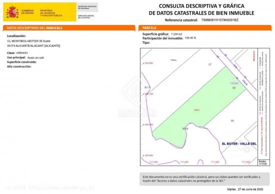  Parcela en venta en Alicante (Alicante) 