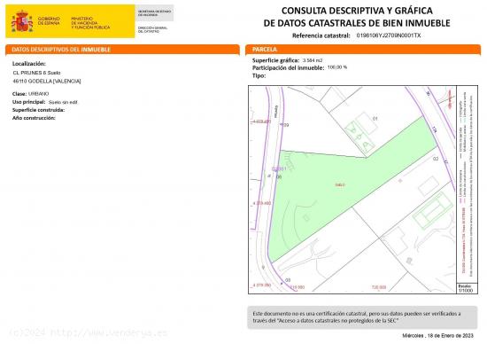 SOLAR URBANO SIN EDIFICAR EN  URBANIZACIÓN CRUZ DE GRACIA CON VIGILANCIA 24 HORAS CON DOBLE FACHADA