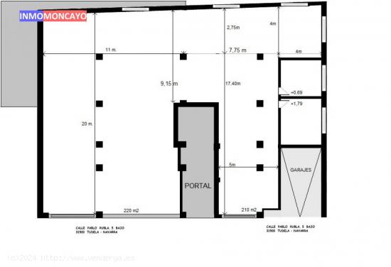 SE VENDE LOCAL DIÁFANO EN PLENO CENTRO DE TUDELA - NAVARRA