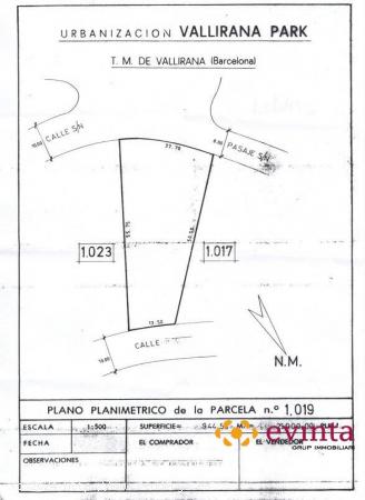 PARCELA EN VALLIRANA - BARCELONA