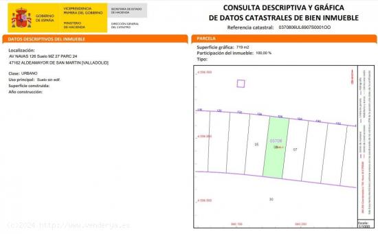 TERRENO URBANO EN VENTA EN ALDEAMADOR GOLF - VALLADOLID