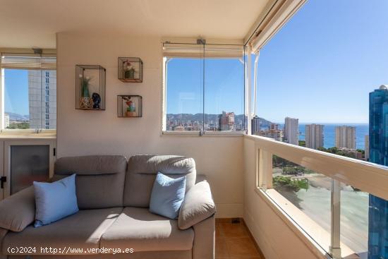 Piso 2 dorm con balcón y vistas al mar en Vía Parque Playa de Poniente- www.inmobiliarialesdunes.c