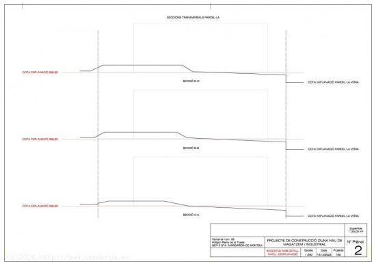 NAU EN CONSTRUCCIÓ DE LLOGUER A SANTA MARGARIDA DE MONTBUI - PLANS DE LA TOSSA - BARCELONA