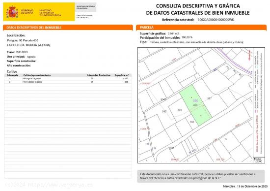 Parcela Urbana en Nonduermas - MURCIA