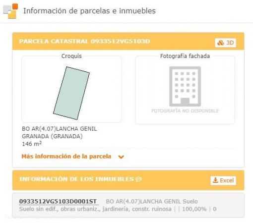 PARCELA DISPONIBLE EN GRANADA!! - GRANADA