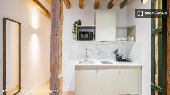 Habitación individual soleada con baño privado y con terraza - MADRID