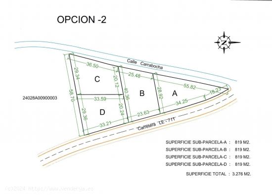 Terreno urbano en Cabañas Raras con cuatro parcelas de 819m2 cada una DESDE 22.000€ - LEON