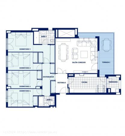 Piso de 4 habitaciones, con 2 plazas de parking y trastero - BALEARES