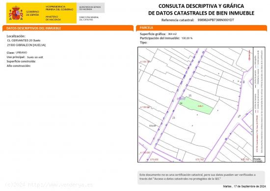  SOLAR DE 364 M2 EN GIBRALEON - HUELVA 