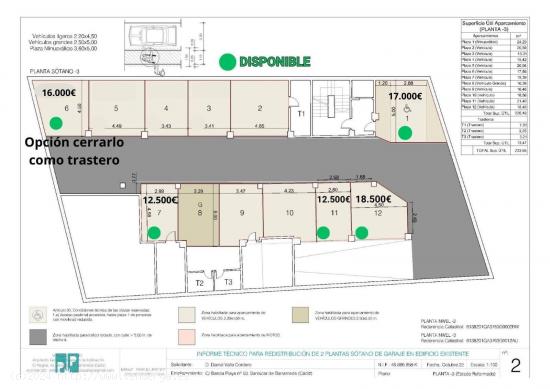 PLAZAS DE GARAJE EN EL CENTRO CON OPCION DE TRASTEROS - CADIZ