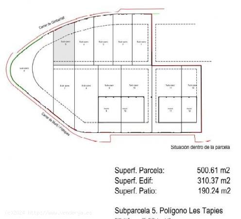 FANTÁSTICA PARCELA INDUSTRIAL DE 500 M2 EN LES TAPIES HOPITALET DE L´INFANT - TARRAGONA