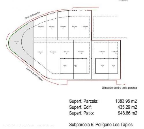 FANTÁSTICA PARCELA INDUSTRIAL DE 1.383 M2 EN LES TAPIES HOSPITALET DE L´INFANT - TARRAGONA