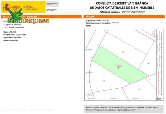 Solar urbanizable en venta en Nivar, Granada - GRANADA