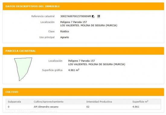 A la venta Terreno Rustico Agrario en Los Valientes - MURCIA