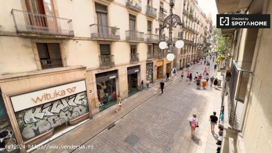 Amplia habitación con balcón en alquiler en piso de 5 habitaciones en Barri Gòtic - BARCELONA