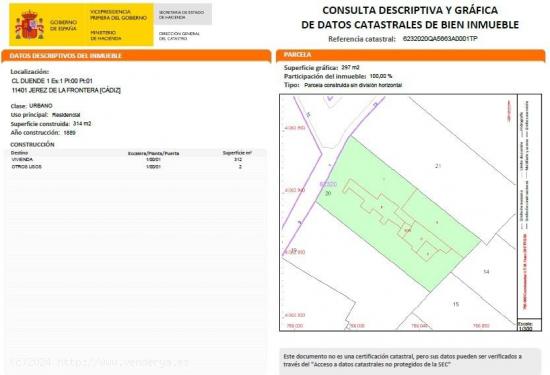 EXCLUSIVA: PARCELA CON CONSTRUCCION EN CENTRO JEREZ - CADIZ