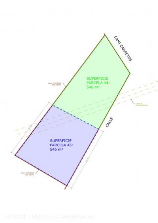 SE VENDE PARCELA URBANA ESQUINERA DE 543m². EN 4 CAMINS, ZONA BOVERALS. - CASTELLON